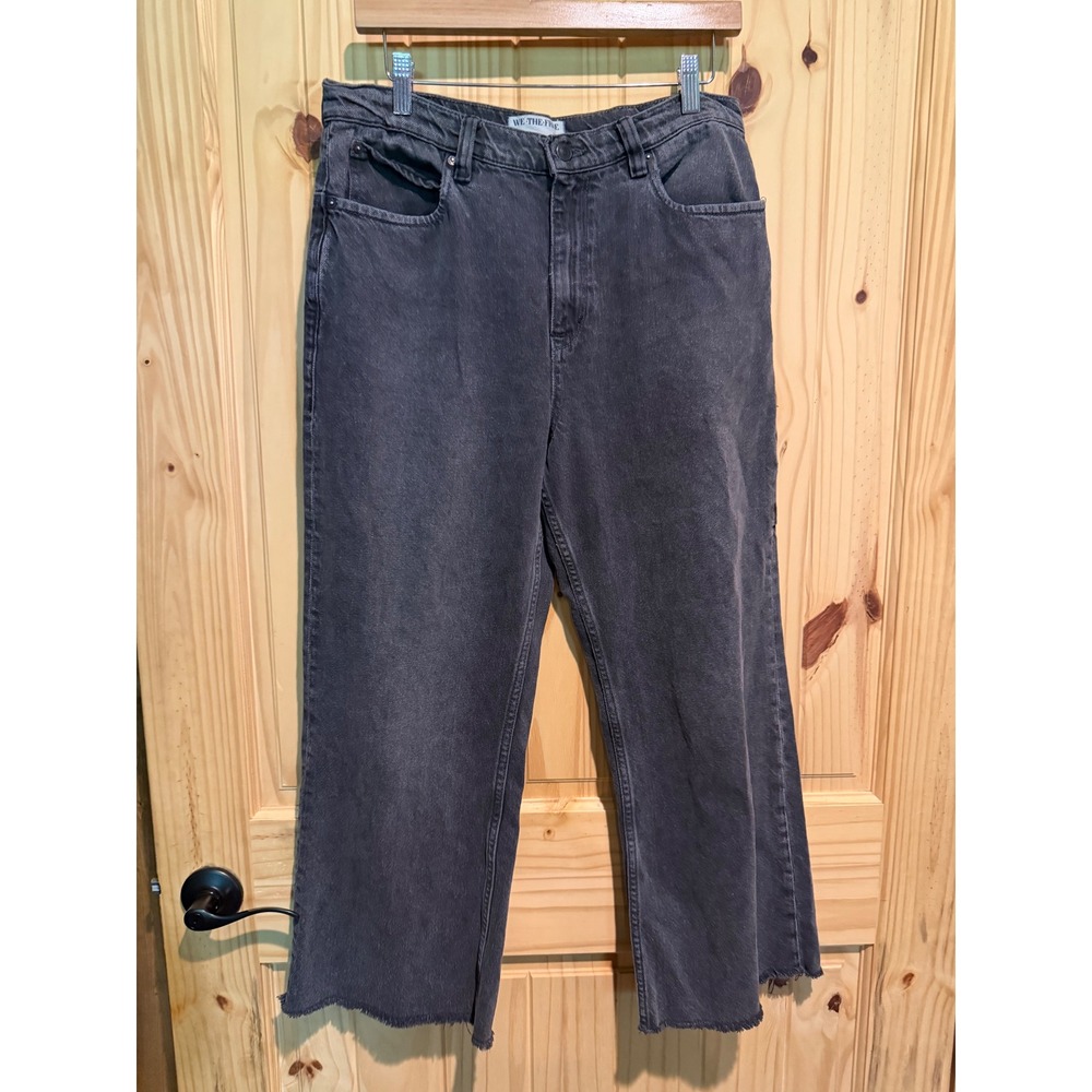We The Free Tinsley Free People Baggy High Rise Straight Leg Jeans Black 30 - Picture 1 of 8